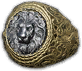 Gold lion ring